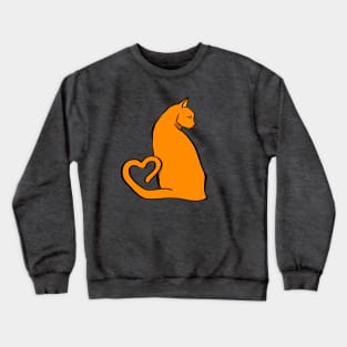 Orange cat heart Crewneck Sweatshirt